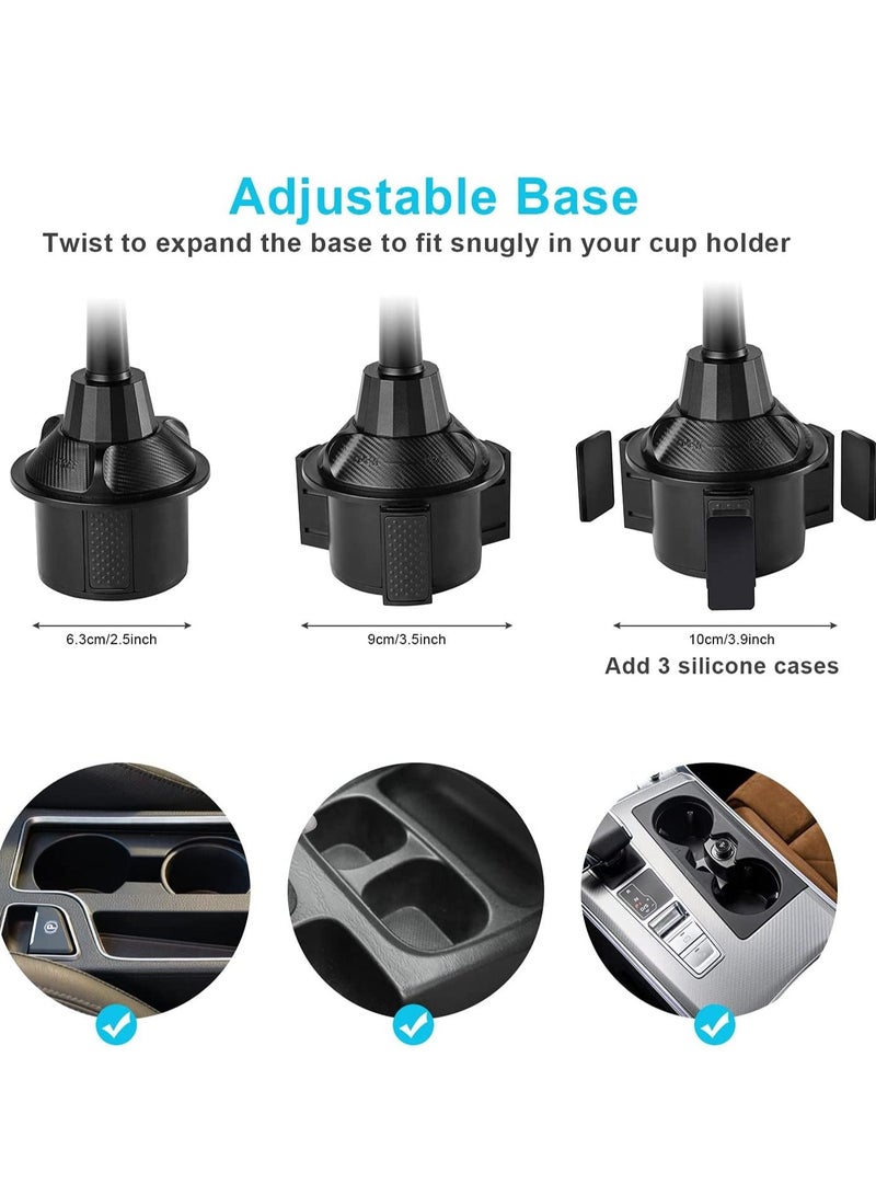 Car Cup Holder Tray, Car Tray Table for Eating with Cell Phone Slot, Lap Tray for Car Universal Adjustable Cup Tray Holder 360° Swivel Tray Fits Vehicle, Boats,Golf Cart, SUV,Truck and All Cars - Image 3