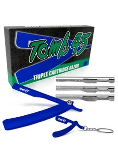Tomb 45 Tomb45 Triple Cartridge Razor Holder  Disposable Razor Safety Handle For Barbers  100 Metal Grip  3 Adjustable Blade Exposure Options For Shaving  Mens Straight Edge Razors Manual Shaver 