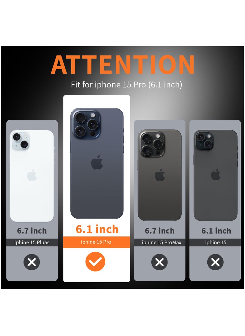Houmt - iPhone 15 Pro Case 6.1" Slim Liquid Silicone Soft Gel Rubber with 2X iPhone 15 Pro Screen Protector Shockproof Protective Phone Case Anti-Scratch Microfiber Lining for Apple iPhone 15 Pro - Image 1