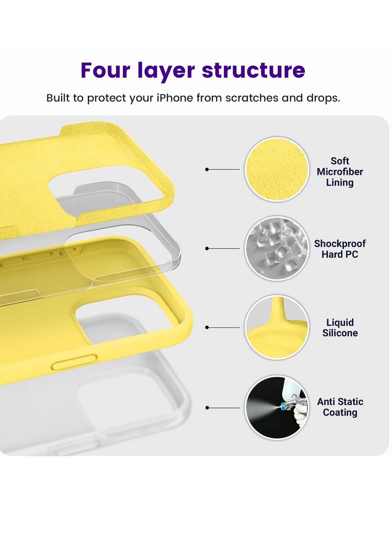 Houmt - iPhone 15 Pro Case 6.1" Slim Liquid Silicone Soft Gel Rubber with 2X iPhone 15 Pro Screen Protector Shockproof Protective Phone Case Anti-Scratch Microfiber Lining for Apple iPhone 15 Pro - Image 1