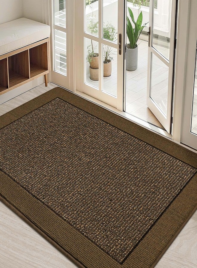 BEQHAUSE Indoor Door Mat 32" x 48", Dirt Trapper Door Mats Non-Slip Entryway Rugs Washable, Resist Dirt Absorbent Welcome Mat, Low Profile Floor Mats for Front Back Door and Entryway, Brown - Image 1