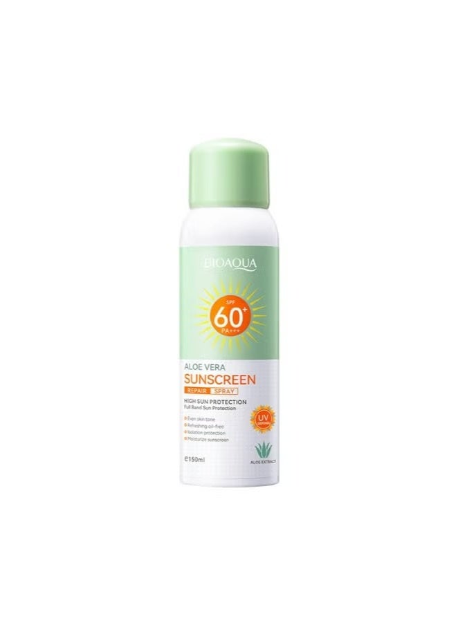 BIOAOUA 🌞✨【BIOAOUA Aloe Vera Sunscreen Spray】SPF60 PA+++ UV Protection | Lightweight & Non-Greasy Mist for Face & Body | Cooling Hydration in Desert Heat - Image 1