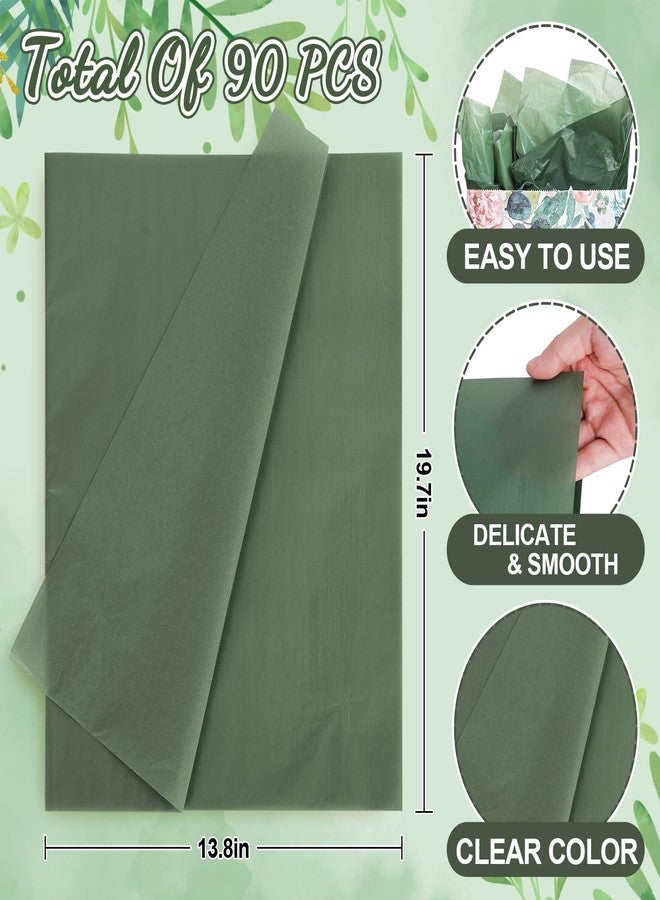 Whaline 90 Sheet Sage Green Tissue Paper Bulk Gradient Green Gift Wrapping Paper 13.8 x 19.7 Inch Forest Willow Colors Assorted Craft Tissue Paper for Gift Bags Baby Shower Wedding Birthday Party - Image 2