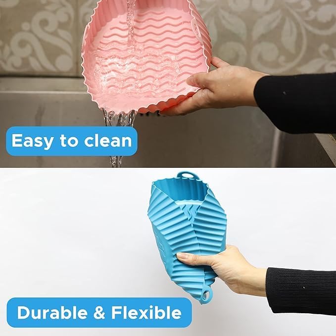 HOMETIC Silicone Basket Baking Tray I Pot with Ear Handles I Nonstick Reusable Heat Resistant I Cooking Oven Insert Accessories 6 - Image 3