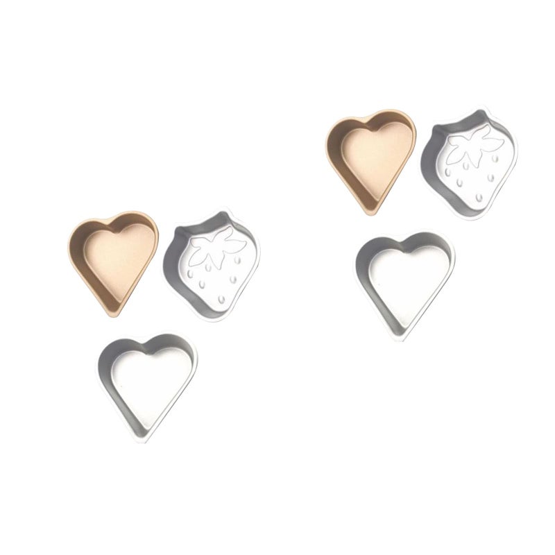 6 pcs Mini Cake Mold Baking Tray Cake Baking Pan DIY Cake Baking Tray Household Bakeware Pudding Mold (Random Pattern) - Image 1
