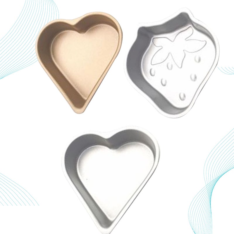 6 pcs Mini Cake Mold Baking Tray Cake Baking Pan DIY Cake Baking Tray Household Bakeware Pudding Mold (Random Pattern) - Image 2
