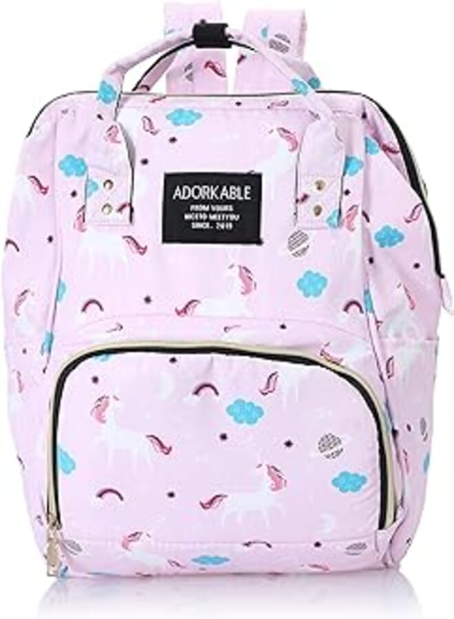 Adorkable baby diaper for unisex backpack-pink
