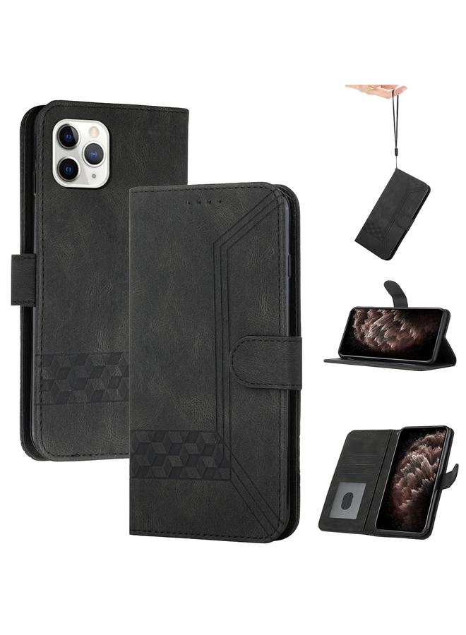 زبون جراب هاتف iPhone 11 Pro مصنوع من الجلد بتصميم مكعب الشكل - Image 1