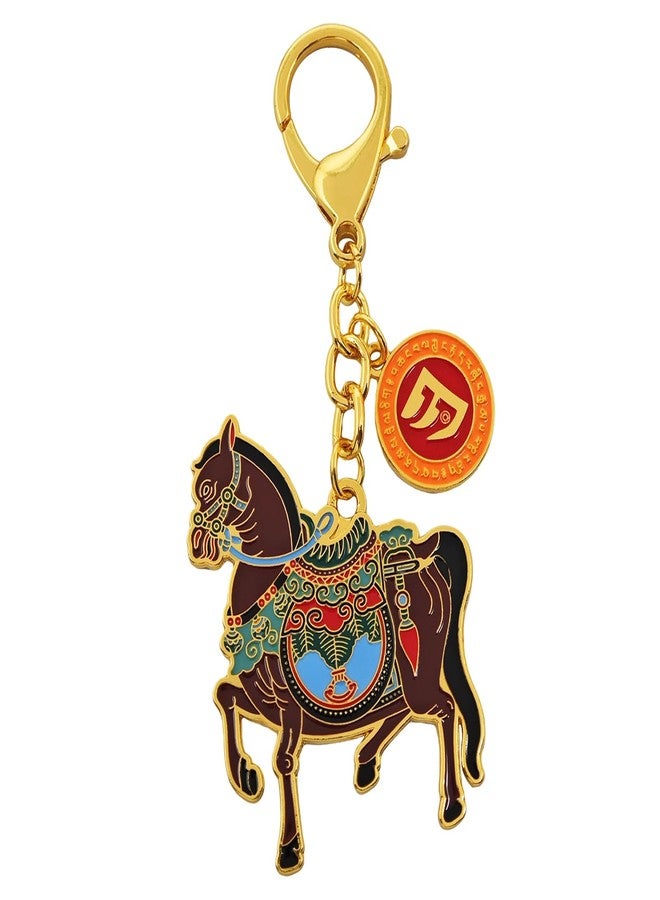 Fengshuibringluck Feng Shui 3 Powers Windhorse Keychain Victory Wind Horse Success Amulet Key Chain - Image 1