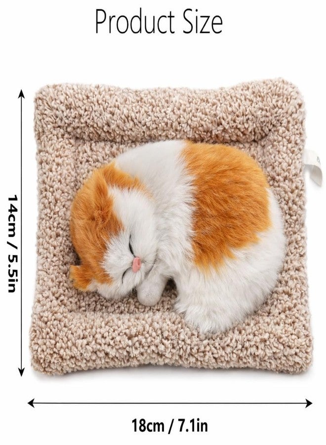 DOEASY Cute Sleeping Cat Plush Toy – Realistic Synthetic Fur Kitten Figurine for Car Dashboard, Home, Bedroom & Office Desk Decor | Soft Stuffed Animal | Adorable Gift for Kids, Girls & Cat Lovers - Image 2