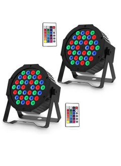 Yuwell 2 Pcs RGB Stage Lighting 36 LED Dj Par Lights Uplighting For Events Sound Activated Remote And DMX Control, RGB Disco Par Light For Wedding, Party, Concert And Festival  - Image 1