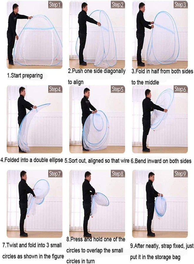 CdyBox Folding Mosquito Net Tent Canopy Curtains for Beds Home Bedroom Decor (Gray, 1.2X2.0m) - Image 4