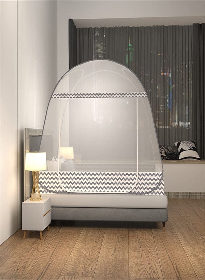 CdyBox Folding Mosquito Net Tent Canopy Curtains for Beds Home Bedroom Decor (Gray, 1.2X2.0m) - Image 2