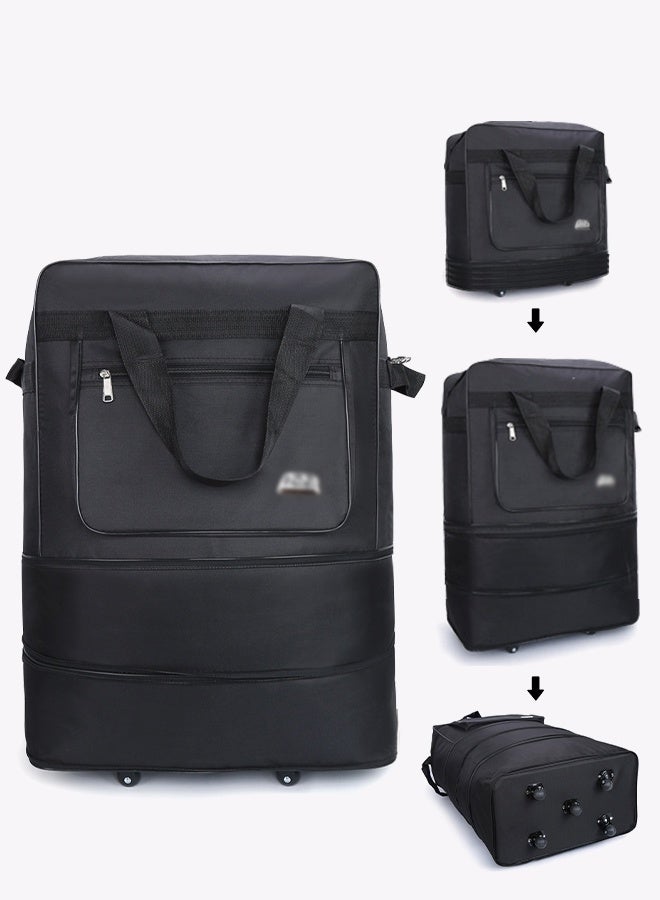 DUNISO Expandable Travel Luggage Bag for Men and Women, Foldable 2 Lays Waterproof Oxford Duffel Bag Suitcase with 5 Wheels, Lightweight Large Capacity Heavy Duty Spinner Carry-on Bag for Travel Business - Image 1