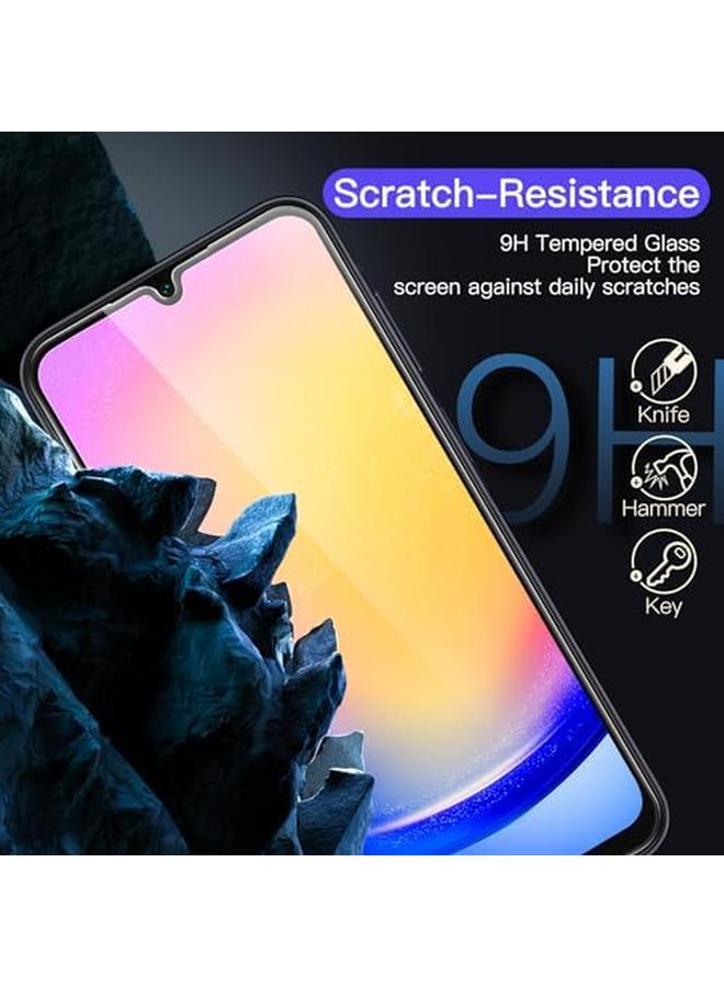 جي تيك واقي شاشة لهاتف سامسونج جالاكسي A25 5G مقاس 6.5 بوصة 9H زجاج مقوى مضاد للخدش عالي الوضوح، عبوة من 3 قطع - Image 3