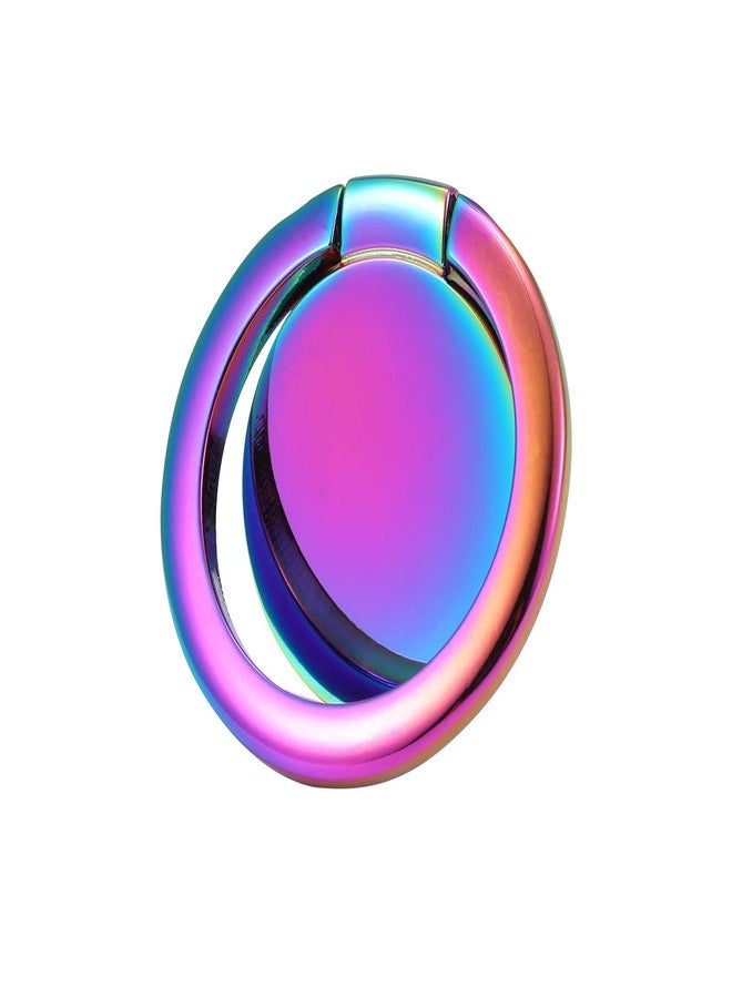 lenoup Rainbow Cell Phone Ring Stand Holder,Multicolor Ring Grip Kickstand,Iridescent 360 Rotation Metal Finger Ring for Phones,Pad - Image 1