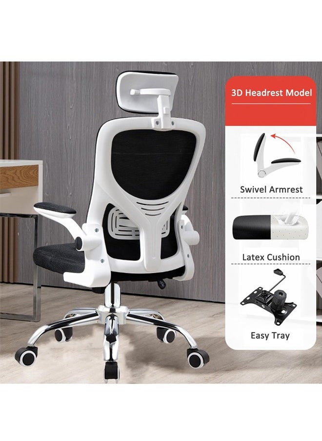 Beauenty - Ergonomic Office Chair,Desk Chair, Gaming Chair with Height Adjustable and Back Support, Mesh Office Chair for Home with Headrest with Tilting Mechanism and Armrest,Computer Chair - Image 1