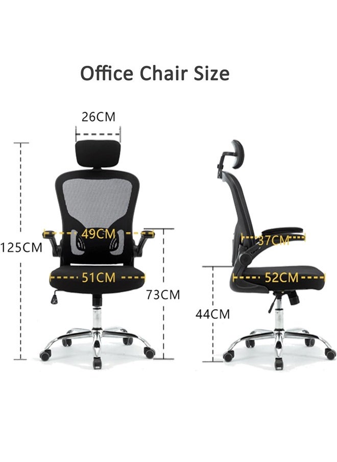 Beauenty - Ergonomic Office Chair,Desk Chair, Gaming Chair with Height Adjustable and Back Support, Mesh Office Chair for Home with Headrest with Tilting Mechanism and Armrest,Computer Chair - Image 1