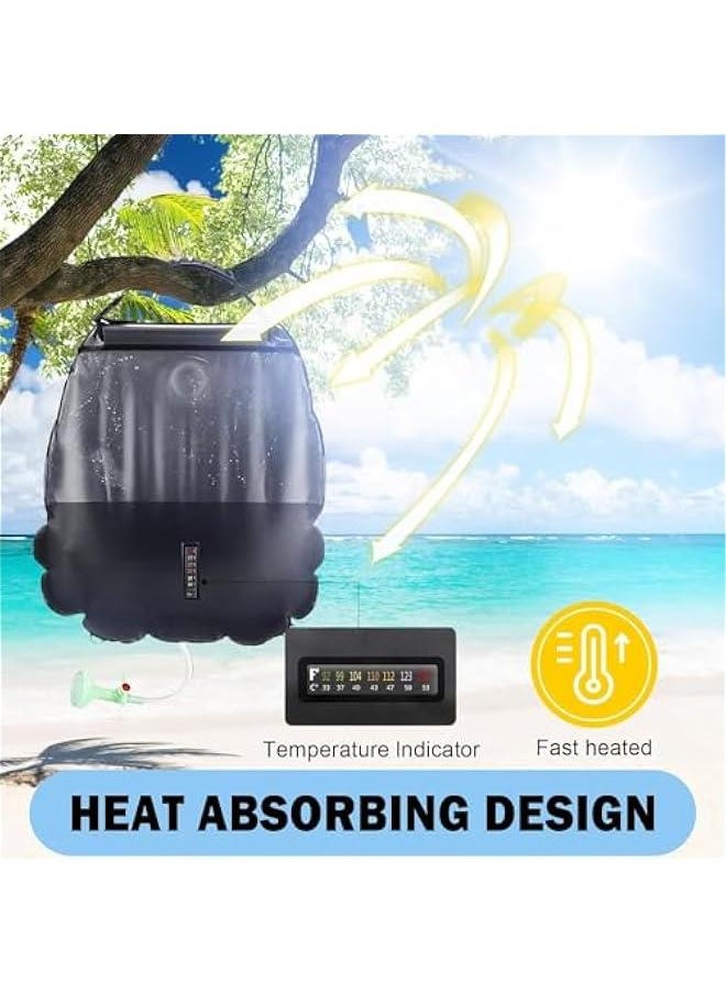 هوكور TRASSLE Solar Shower Bag | 5 Gal/20L Solar Heating Camping Shower Bag | Removable Hose | On-Off Switchable Shower Head | Traveling Shower | Portable Shower for Beach Swimming, Hiking (Black)  - Image 2
