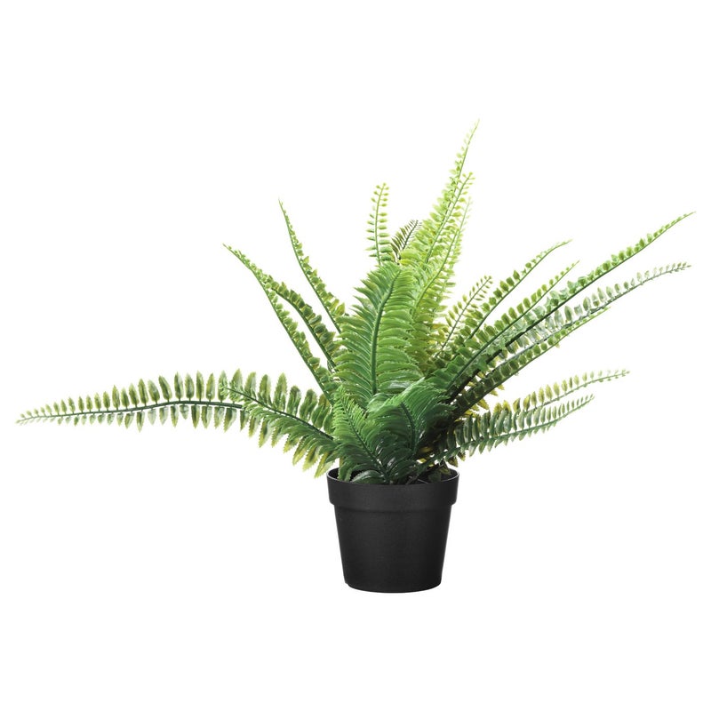 FEJKA Artificial Potted Fern Plant, Green, 9 cm Pot, 34 cm Height - Image 1