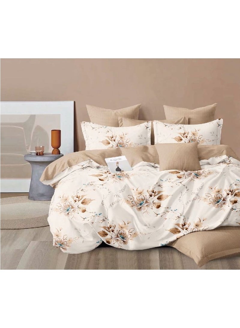 AL RAID 6-Piece King Size Duvet Cover Set Microfiber Super Soft Cotton Includes 1xDuvet Cover 220x240cm 1x Fitted Sheet 200x200+30cm 4X Pillowcases 50x75cm