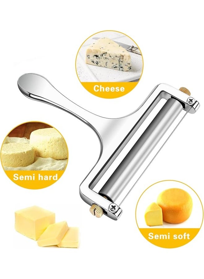 DUNISO Stainless Steel Cheese Slicer,Adjustable Hand Held Cheese Cutter,Heavy Duty Zinc Alloy Slicer,Durable and Easy to use,for Mozzarella Cheddar Gouda Block Cheese - Image 5