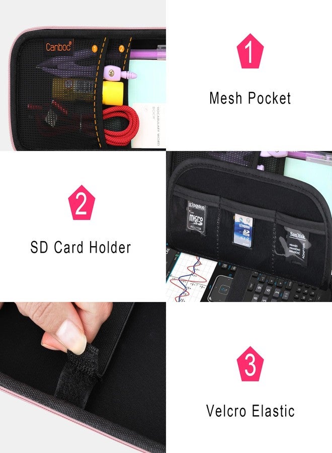 Canboc Carrying Case for Texas Instruments TI-30XIIS/ TI-30XS MultiView/TI-30Xa/ TI-36X Pro Scientific Calculator, Mesh Bag fit Cable, Batteries, Pens, Rose Gold+Black (Case Only) - Image 5