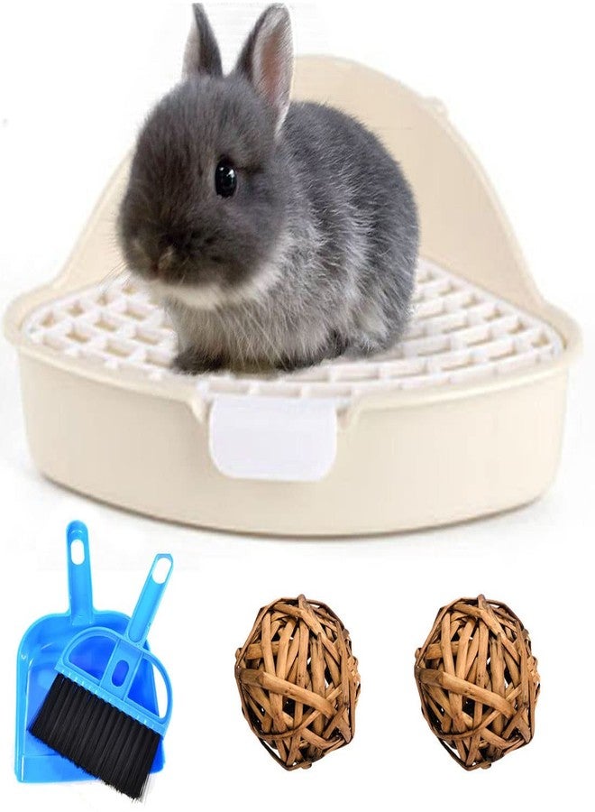 Hamiledyi Triangle Potty Trainer Corner Bunny Toilet Plastic Pet Pan Guinea Pig Litter Bedding Box for Baby Rabbit Guinea Pig Hamster Chinchillas Ferret Small Animals(White) - Image 1
