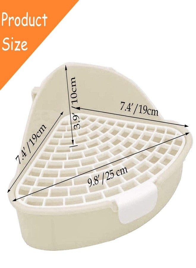 Hamiledyi Triangle Potty Trainer Corner Bunny Toilet Plastic Pet Pan Guinea Pig Litter Bedding Box for Baby Rabbit Guinea Pig Hamster Chinchillas Ferret Small Animals(White) - Image 2