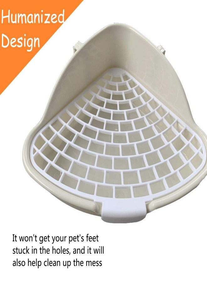 Hamiledyi Triangle Potty Trainer Corner Bunny Toilet Plastic Pet Pan Guinea Pig Litter Bedding Box for Baby Rabbit Guinea Pig Hamster Chinchillas Ferret Small Animals(White) - Image 5