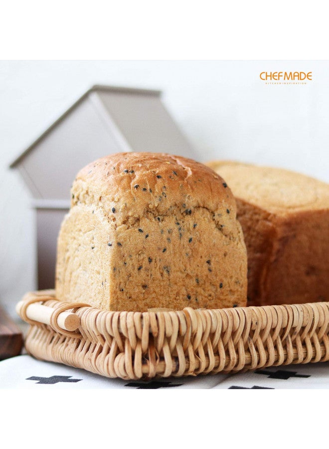 CHEFMADE Mini Pullman Loaf Pan with Lid, 0.55Lb Dough Capacity Non-Stick Rectangle Flat Toast Box for Oven Baking 3.9" x 3.9"x 3.9"(Champagne Gold) - Image 4