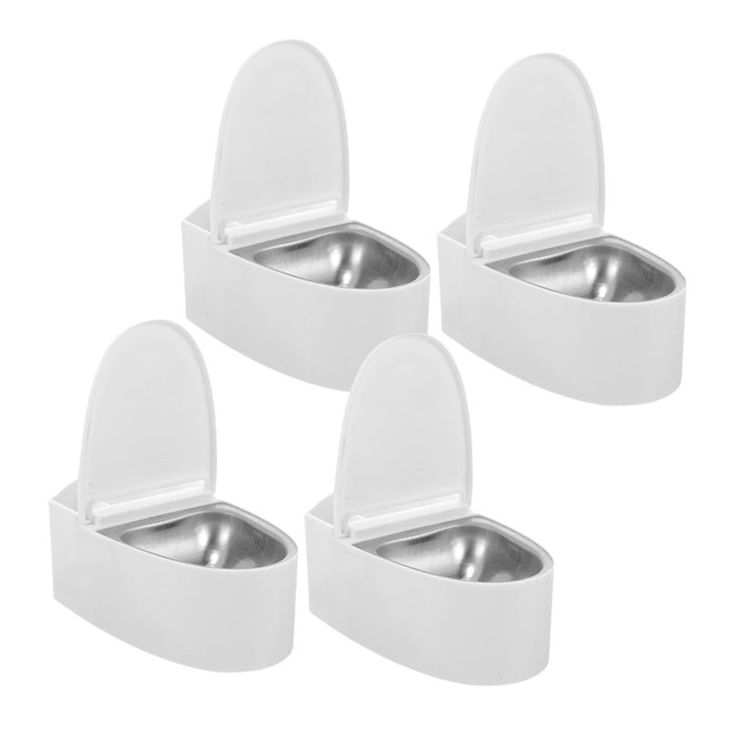 Wall Mount Ashtray Set With Lid 4 Pcs Windproof Metal Liner For Indoor Bathroom - Image 2