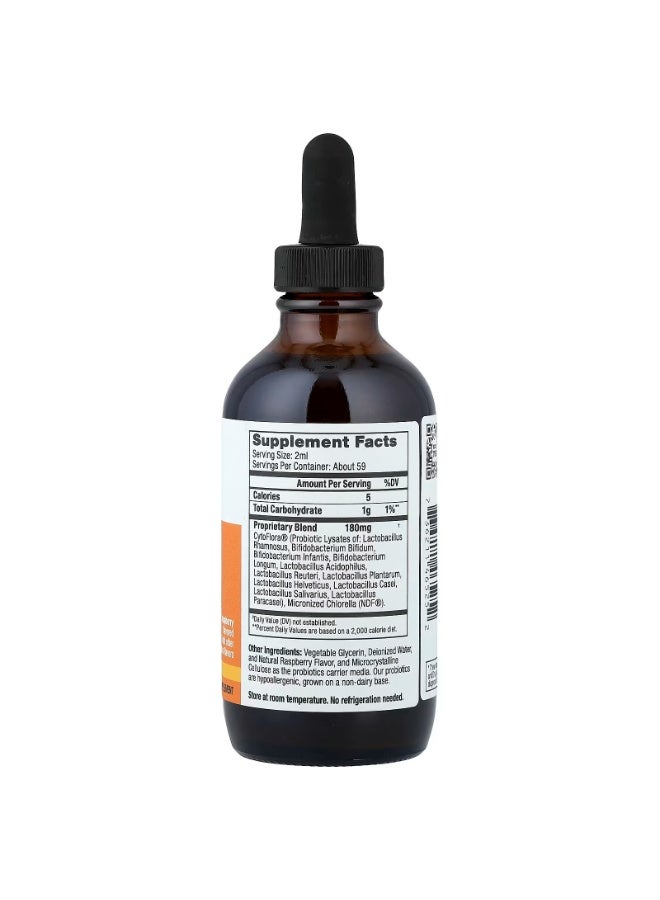Bioray, Kids, NDF Tummy, 11-Strain Probiotic Blend, Raspberry, 4 fl oz (118 ml) - Image 2