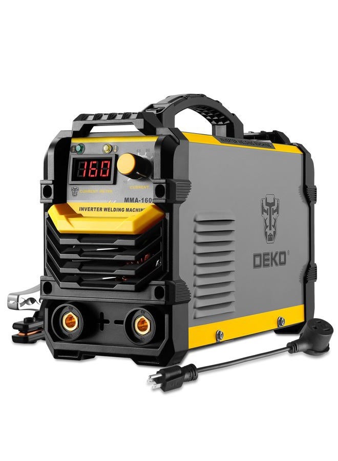 DEKOPRO 110/220V MMA Welder,160A ARC Welder Machine IGBT Digital Display LCD Hot Start Welder with Electrode Holder,Work Clamp, Input Power Adapter Cable and Brush - Image 1