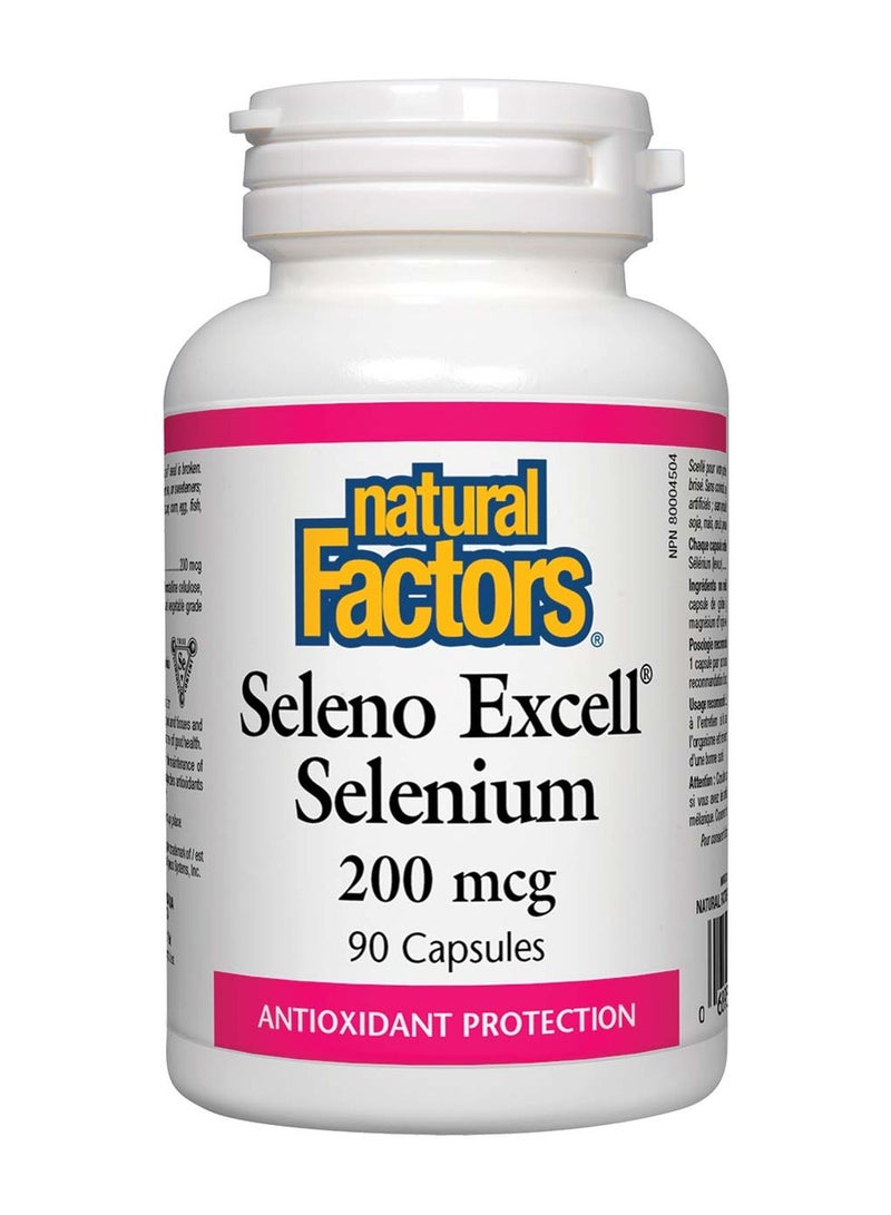 Natural Factors Seleno Excell Selenium, 200 mcg, 90 Capsules