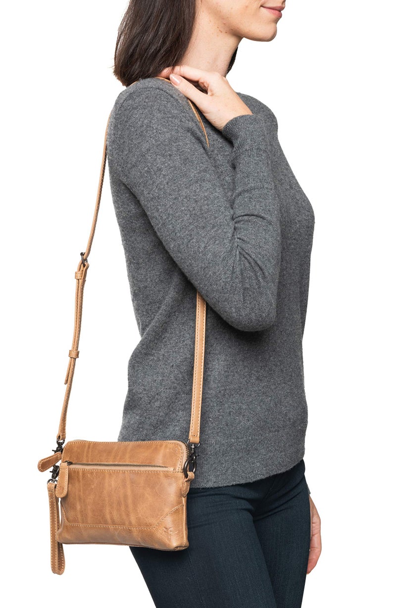 Frye womens Melissa Wristlet Crossbody, Beige, One Size US - Image 2