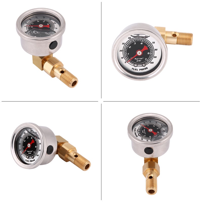 Liquid Filled Fuel Pressure Gauge - Black, High Accuracy & Reliable Long Life, Turbo Engine Gauge for High Performance Automotive Fuel System Tuning - Image 3