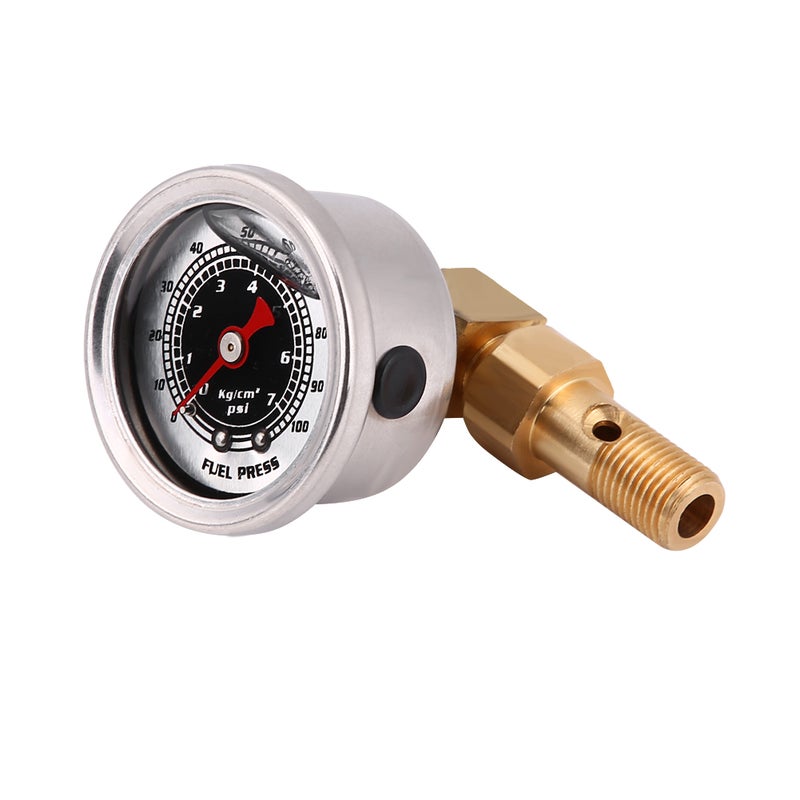 Liquid Filled Fuel Pressure Gauge - Black, High Accuracy & Reliable Long Life, Turbo Engine Gauge for High Performance Automotive Fuel System Tuning - Image 1