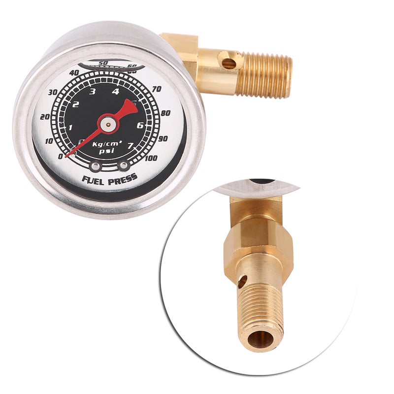 Liquid Filled Fuel Pressure Gauge - Black, High Accuracy & Reliable Long Life, Turbo Engine Gauge for High Performance Automotive Fuel System Tuning - Image 4