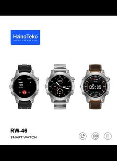 Haino Teko Smart Watch RW46 Round Screen Super Size AMOLED Display With Torch Built-in and 3 Pair Straps and Wireless Charger For Gents and Boys  - Image 2