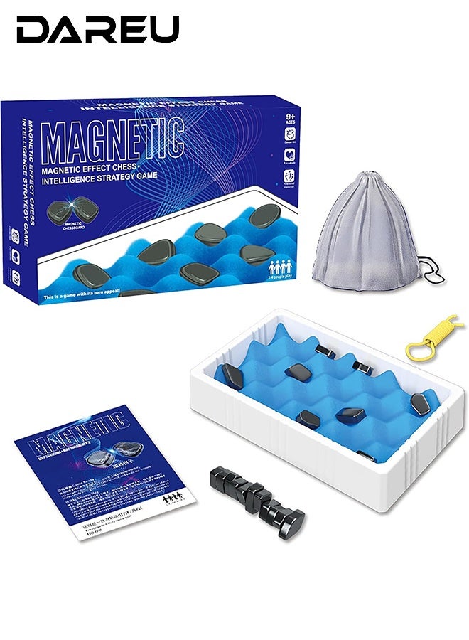 DAREU Portable Magnetic Strategy Game Set – Foldable Travel Board Game with Storage Bag – Educational Magnetic Piece Game for Kids and Adults – Reusable Family Logic Game for Home and Travel - Image 1