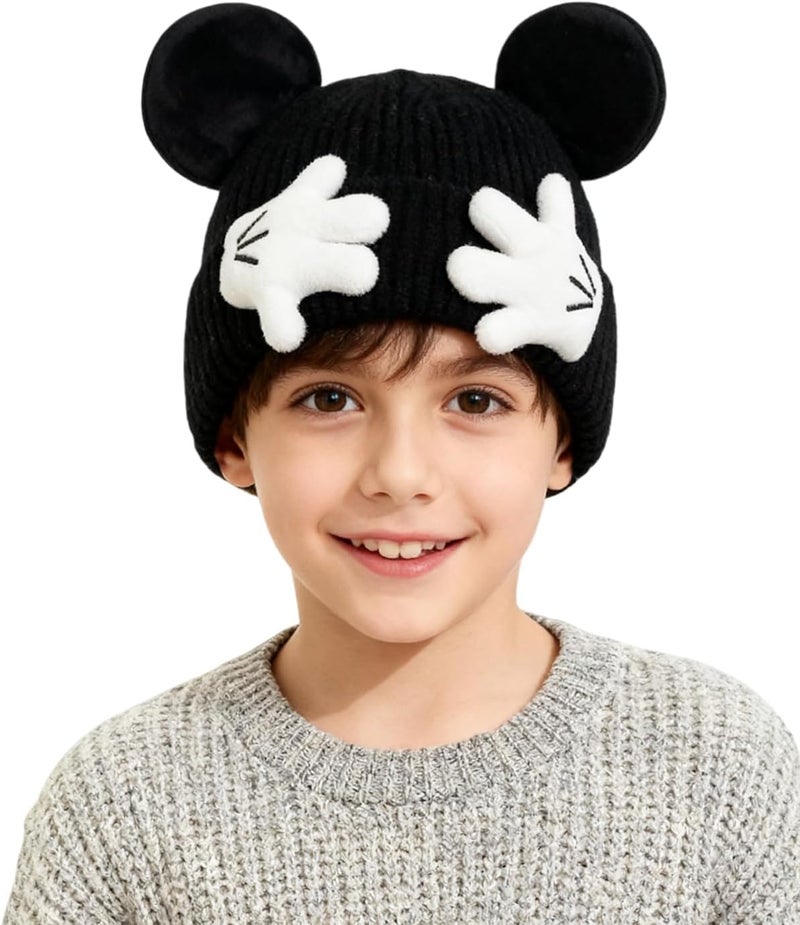 leomoste Baby Beanie Hat Cute Antlers Reindeer Crochet Knitted Hat Winter Warm Cap for Toddler Boys Girls - Image 3