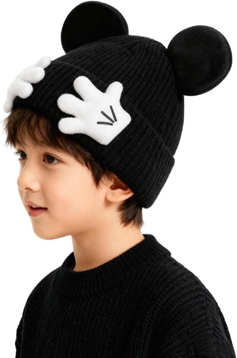 leomoste Baby Beanie Hat Cute Antlers Reindeer Crochet Knitted Hat Winter Warm Cap for Toddler Boys Girls - Image 2