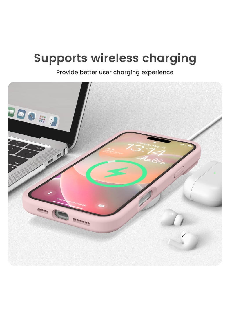 Compatible with iPhone 16 Pro Case, Liquid Silicone Upgrade [Camera Protection] [Soft Anti-Scratch Microfiber Lining] Shockproof Phone Case for iPhone 16 Pro (Morandi Pink)