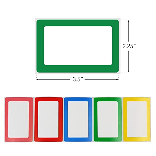 LotFancy 500pcs Name Tag Stickers, 3.5" x 2.25", 5 Colors, Plain Labels, Adhesive Tags with Perforated Line for School Office Home - Image 4