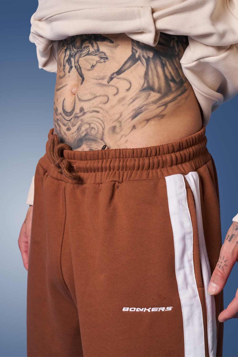 Bonkers Corner Brown Sporty Straight Fit Pants for Men's - Image 3