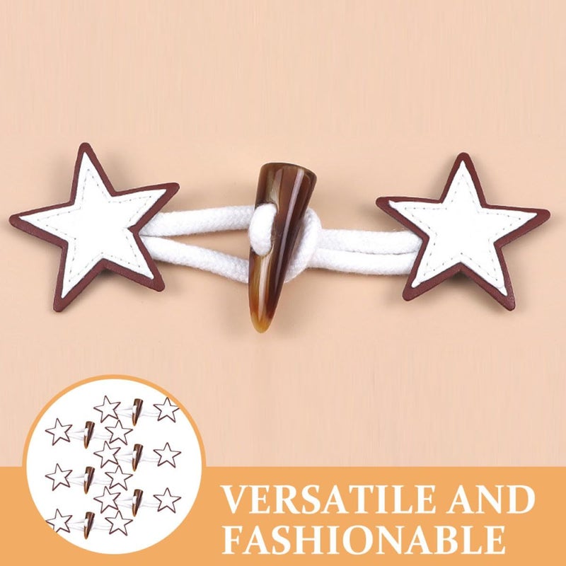Leather Toggle Buttons 6 Pairs Horn Coat Clothes Replacement Sewing Craft Supplies - Image 4
