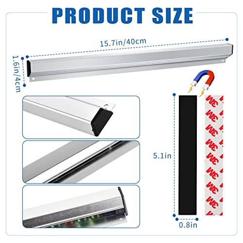 DLUGOPIS Ticket Rack Magnetic Restaurant Order Holder Slide Check Rack Kitchen Ticket Holder Note and Paper Holder Aluminum Ticket Holder for Restaurant with Strips Bill Orders Display Rail for Kitchen - Image 2
