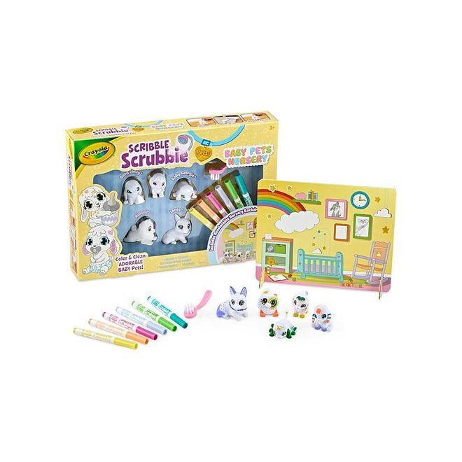 Crayola Scribble Scrubbie Baby Pets Nursery Activity Set, Adorable Members, Creativity, Delightful, Collectable Companions, 3 Years+, Multicolour - 12 Pieces - Image 1