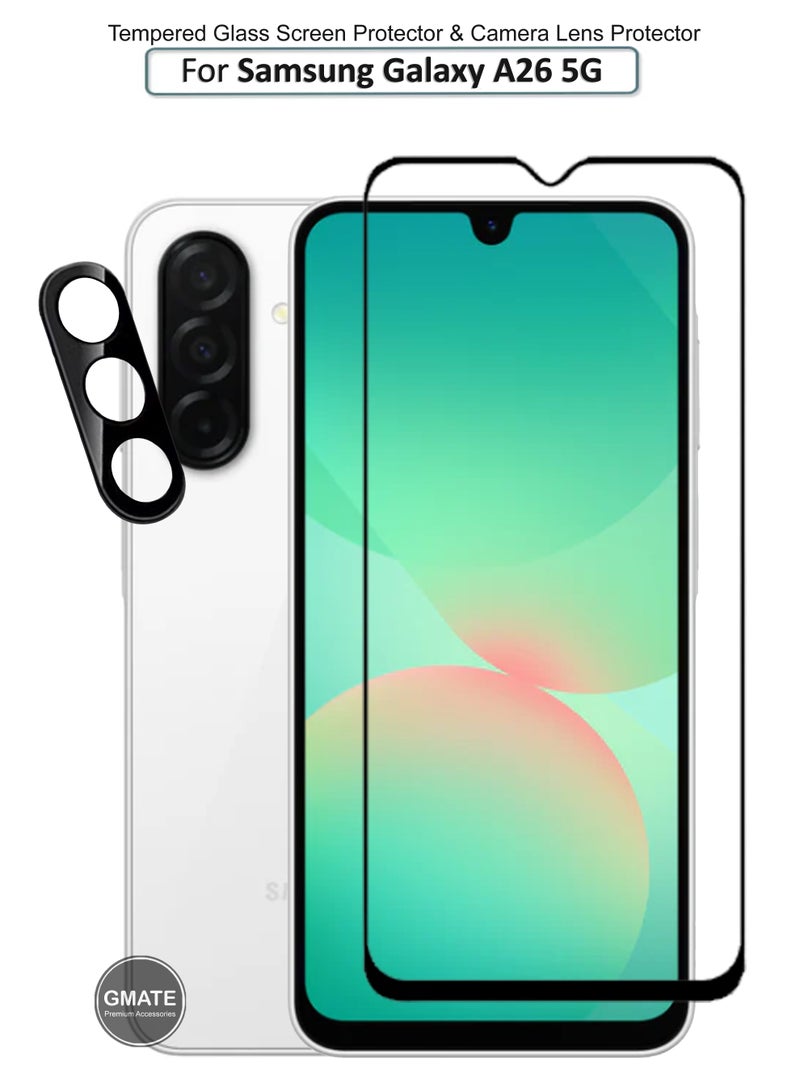 GMATE Samsung Galaxy A26 - 2 in 1 Pack  Generic Glass Screen Protector  And Camera Lens Protector - Image 1